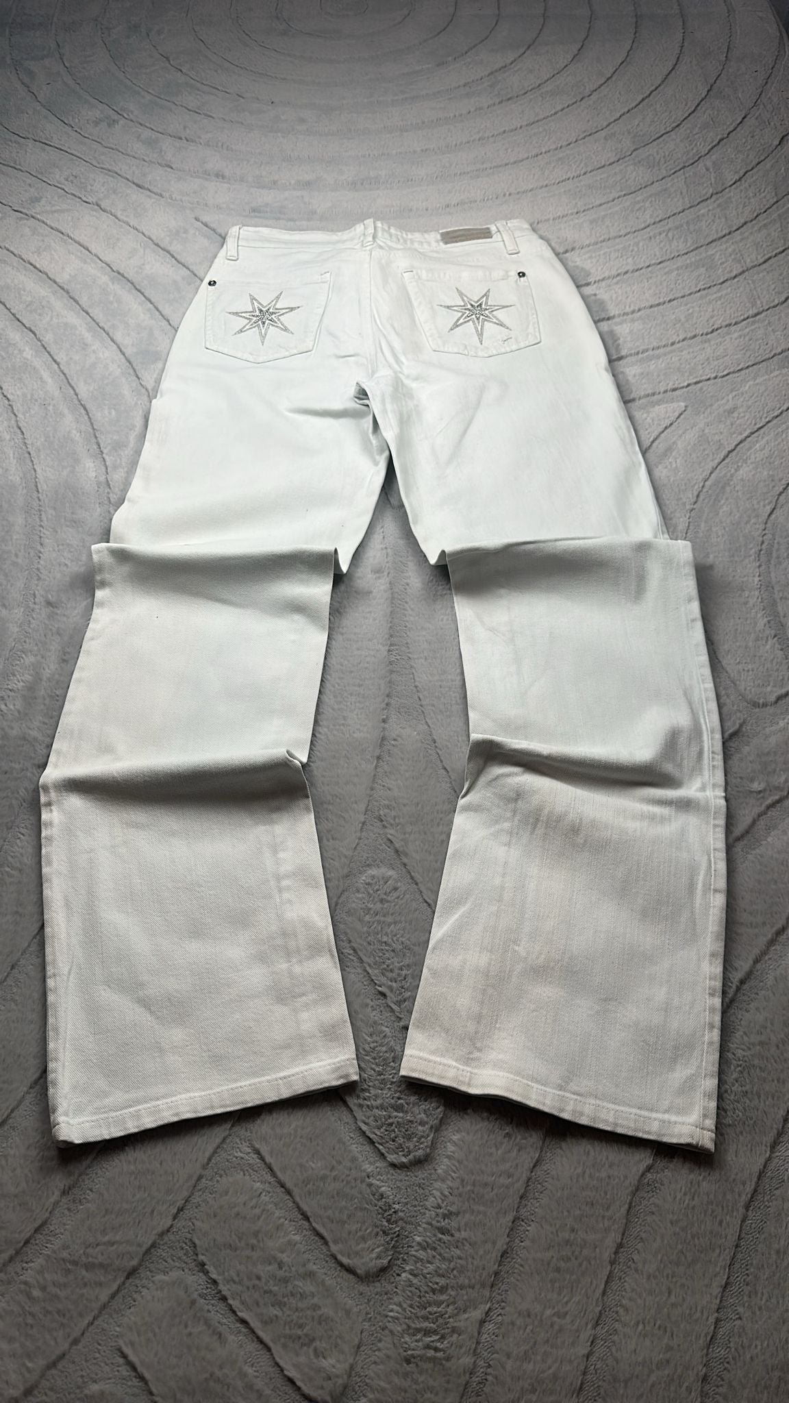 Y2K Jeans Bootcut/Flared/Miss me Style /90‘s White S/M
