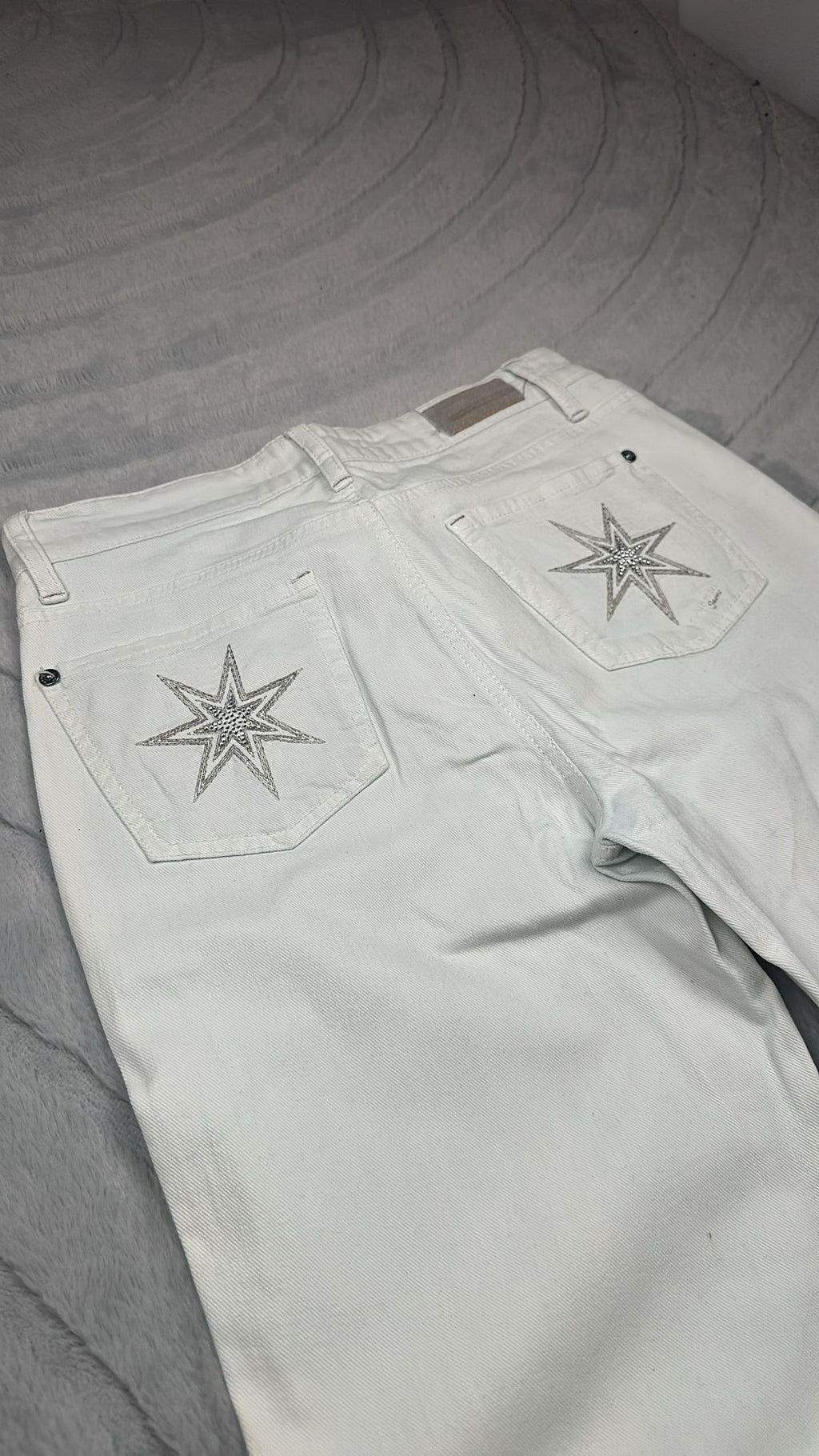 Y2K Jeans Bootcut/Flared/Miss me Style /90‘s White S/M